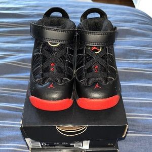 Jordan 6 Rings Toddler/Baby boy or girl.size 6C, black, red, and yellow accents.